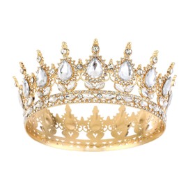 Lunimbus Crowns for Women Tiaras for Women Princess Crystal Headbands for Bridal Princess Birthday Party (Gold White)