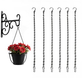 Bchjatk Kette Schwarz,Kette Für Blumenampel,Hängende Blumentöpfe,6 Stück 19.7" Metallkette Zum Aufhängen,Aufhängung Blumenampel Für Hängepflanztopf,Hängepflanze,Blumentöpfe,Hängepflanztopf