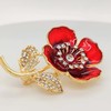 Red Poppy Flower Brooch for Women - Remembrance Day Awareness