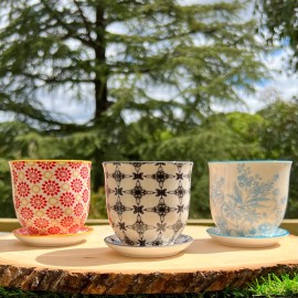 Chive Set of 3 Multicolor Chive Planters-Indoo