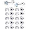 AOEDEJ Stainless Steel Earring Backs Silver Flat Backs for Earrings