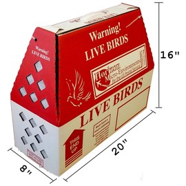 Live Bird Shipping Boxes (10pk) Horizon Chickens Poultry Gamefowl (Optional Divider) (No Divider)