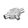 goobay 2 way distributor (RF), 2x coaxjack/coax plug metal housing