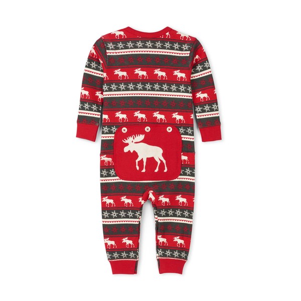 Little Blue House by Hatley Baby Bear & Moose Family, Dog Union Suit-Moose Fair Isle, Small