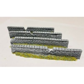 Javis Garden Walling Damaged Look - OO Gauge/1:76 Scale - Pack of 4 (PW3DAM)