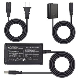 Camulti AC-PW20 AC Power Supply Adapter for Sony Camera Camcorder,NP-FW50 Dummy Battery Kit for Alpha A5100 A6000 A6100 A6300 A6400 A6500 ZV-E10 A7 A7R A7S A7II A7RII A7SII RX10 II III IV NEX5/7