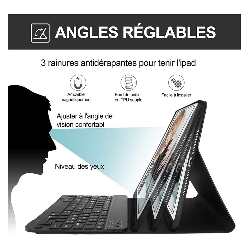 French Tablet Case with Magnetic Keyboard for 10.9in for IOS