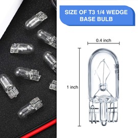 Honoson 1/4 Wedge Base 12V 5W Bulb Clear Krypton Light Bulb for Landscape, RV and Cabinet Lighting (10 Pieces)