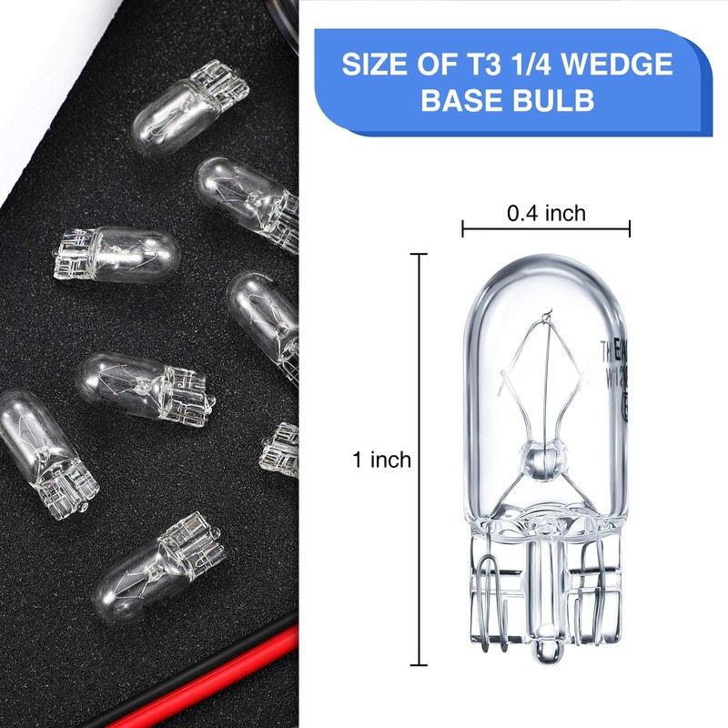 Honoson 1/4 Wedge Base 12V 5W Bulb Clear Krypton Light
