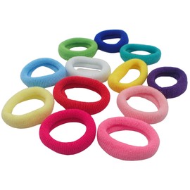 Topkids Accessories Small Mini Baby Hair Ties Seamless Small Elastic Hair Ponios Ponytail Holders Hair Bands Hair Bobbles For Baby, Kids, Girls, Toddler, Children (Brights 12pc, 2cm)
