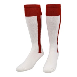 Twin City Adult 2-n-1 Baseball/Softball Stirrup Socks Cardinal | White