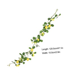 CAXUSD Lemon Garland Artificial Decor Green Leaves Foam and Cloth Lemon Vine for Home Wall Front Door Decoration for Weddings and Gatherings