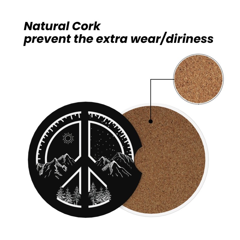 Absorbent Car Coasters for Cup Holders, 2 Pack Universal Anti