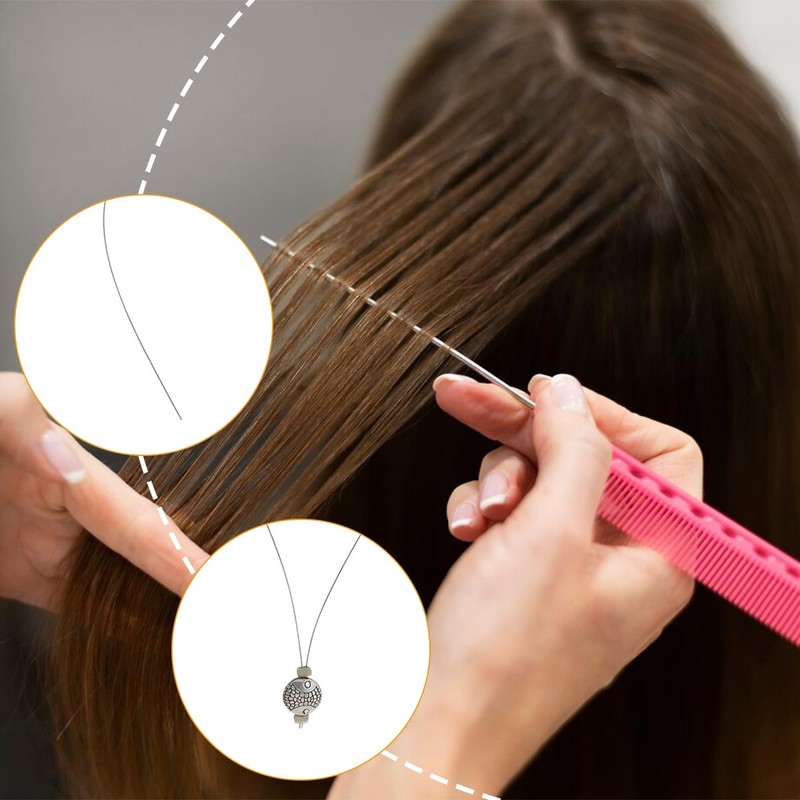 3 Pcs Nano Rings Loop Threader Tool, Professional Hair Extension