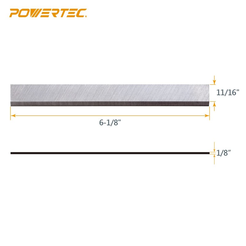 POWERTEC 6-1/8 Inch Jointer Blades for Craftsman 21705 Jointer, Replacement