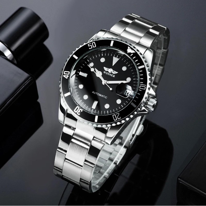 Men Automatic Mechanical Watches Winner Luxury Brand Full Steel Waterproof
