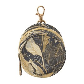 Estuche para chupetes de hojas de plátano doradas y grises, con líneas simples, para recién nacidos, para chupones