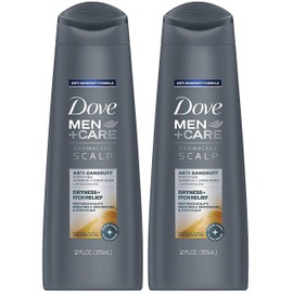 Dove Men + Care Dermacare Scalp - Anti-Dandruff Shampoo + Conditioner 2 in 1 - Dryness + Itch Relief - Net Wt. 12 FL OZ (355 mL) Per Bottle - Pack of 2 Bottles