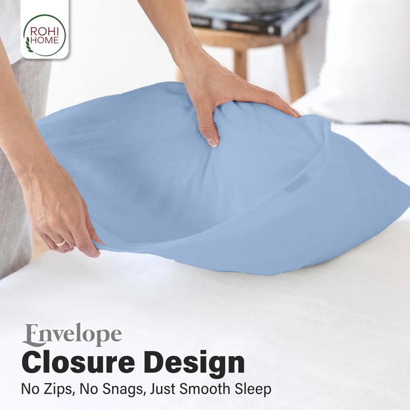 Rohi Microfibre Sky Blue Pillowcases 2 Pack – Ultra Soft