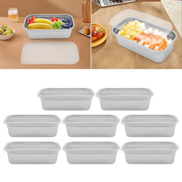 TBvechi Set of 8 Stainless Steel 4.5L Bowls- Food Storage