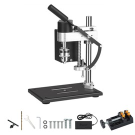 Vanttokeey Adjustable Benchtop Drill Press, 775 Motor B10 Drill Chuck 0.6-6mm Chuck Range 7-Speed Small Bench Drilling Machine for Drilling in Wood Acrylic PVC Aluminum Iron Steel, 110V