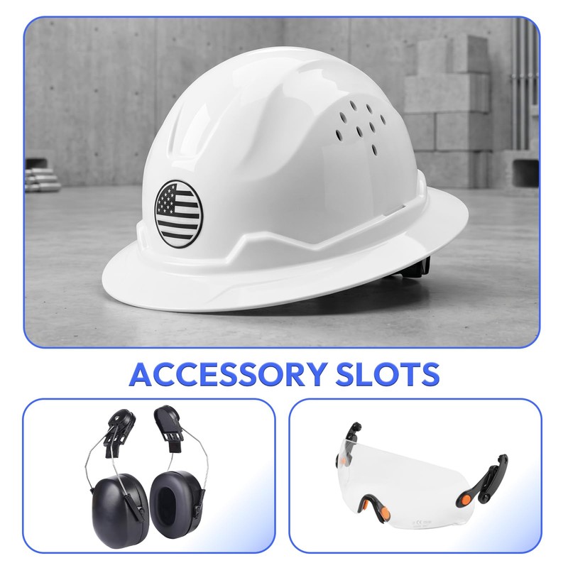 LOHASWORK Full Brim Hard Hat, OSHA Approved Hardhat, Casco De