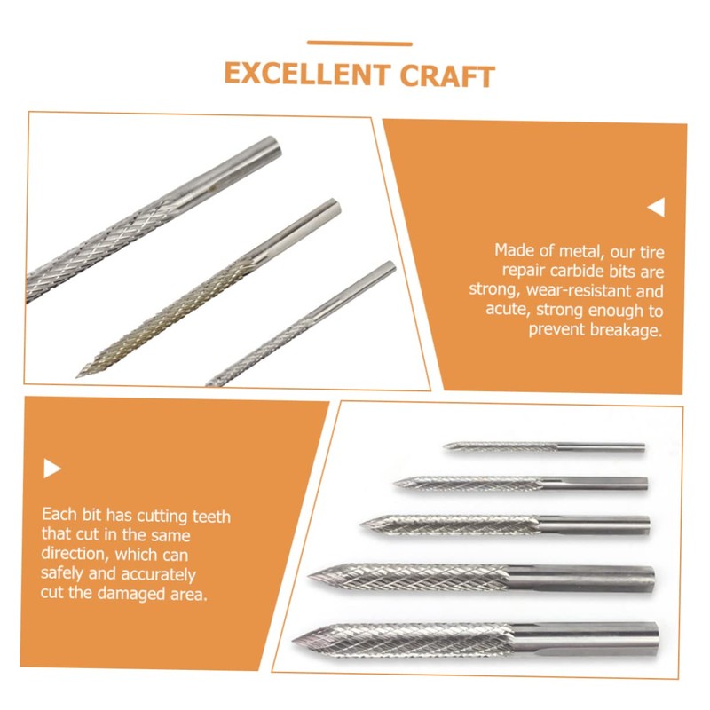 Gatuida Tyre Repair Burr Drill Bit Metal Reamer Bit Tire