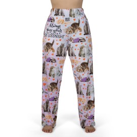 BRIEF INSANITY Lounge Pajama Pants for Men and Women| Kiss Your Cat Goodnight Cute Kitty Print Bottoms - Comfy, Ultra Soft, Novelty Unisex Loungewear (Kiss Your Cat Goodnight, XX-Large)