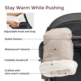 Momcozy Stroller Gloves Warmmuffs | Universal Winter Anti-Freeze Stroller Mittens | Winter Handmuff Stroller Accessories | Ultra-Plush,Weather-Proof | Foldable Adjustable | Shopping Golf Pet Cart