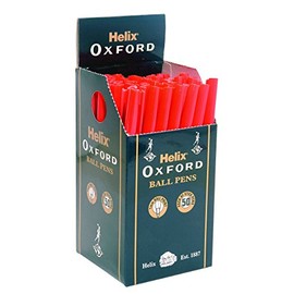 Helix Oxford Ballpoint Pens - Red (Box of 50)