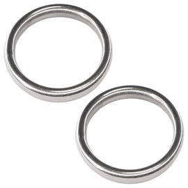 PRIOstahl Round rings, O-rings, stainless steel rings, pack of 2, size: 4 mm x 35 mm, welded polished round rings, suitable for crafts, decoration, DIY and boat sports, made of stainless steel V4A