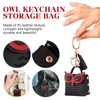 KICHOUSE Pu Leather Owl Headphone Bag for Earbuds Keychain Pouch