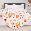 Bestraily Fall Orange Pumpkin Throw Blanket Thanksgiving Harvest Lightweight Flannel