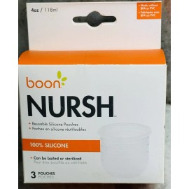 Boon Nursh Silicone Pouch 3 Piece Pack, 4 Ounce