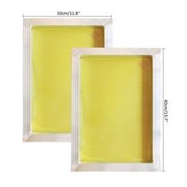 2 Pack Aluminum Silk Screen Printing Screens 12 x 16 Inch Frame-200 Yellow Mesh