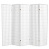 Red Lantern 6 ft. Tall Window Pane Shoji Screen-White-5 Panels