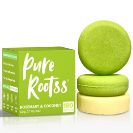 PureRootss Rosemary Shampoo and Conditioner Set 3 Pieces Hair Growth Regrowth and Hair Loss Natural Solid for Women with Straight and Curly Hair