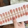 30 uñas postizas cortas ovaladas con degradado en degradado rosa