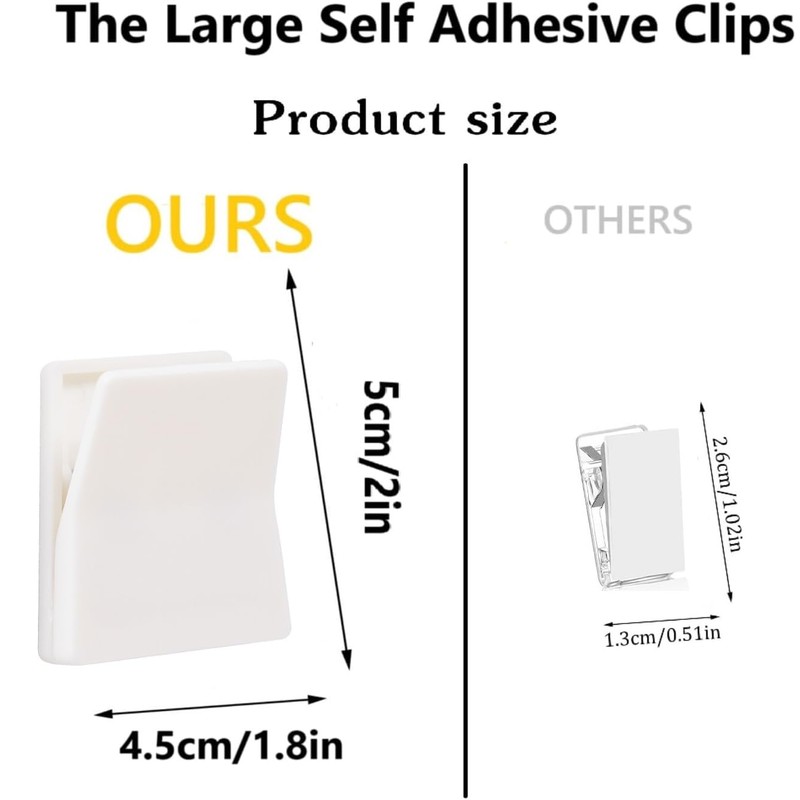 IOMDRWU 6 Pcs Large Self Adhesive Clips, Tapestry Hanger, Wall