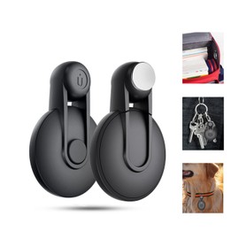 dibdib Otag Hidden Tracker, Works with Apple Find My iOS Only, Lost Mode, Suitable for Backpack, Phone and More, Waterproof, Black, Pack of 2