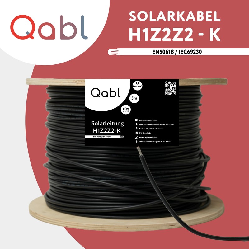 Qabl Solar Cable 4 mm² 5 m Black - Solar