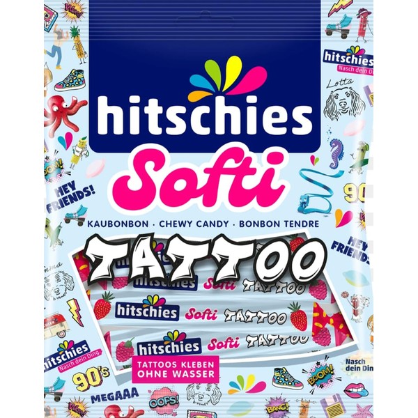 Hitschler Softibar Kaubonbon + Tattoos, 75g