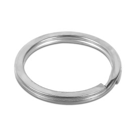 OSELTYATH 30pcs Flat Key Rings, Silver Flat Keyring Loops, Stainless Steel 304S15 Material Split Rings, Keyrings for Crafts, F0002-4 (1.38"/35mm)
