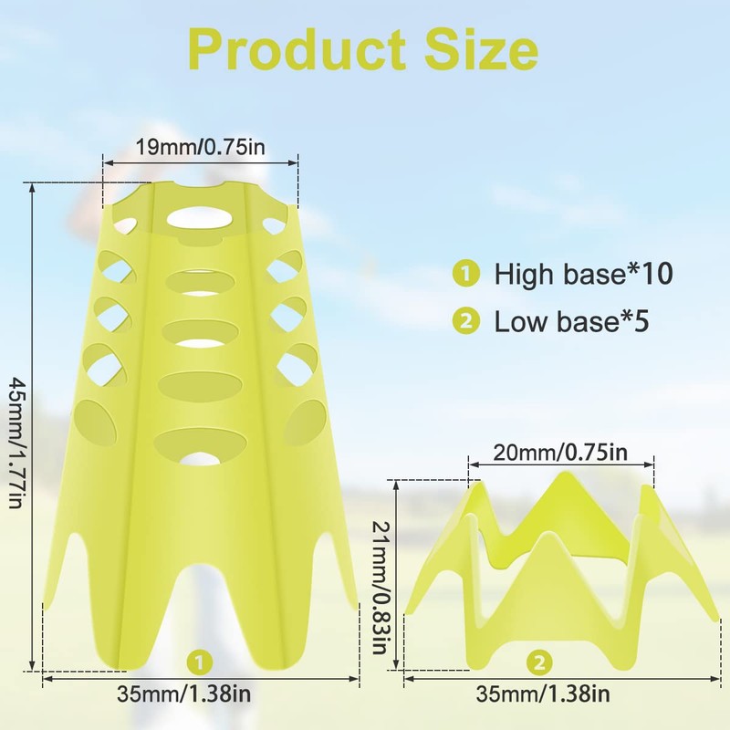 15pcs Golf Mat Tees Plastic Golf Simulator Tees for Winter