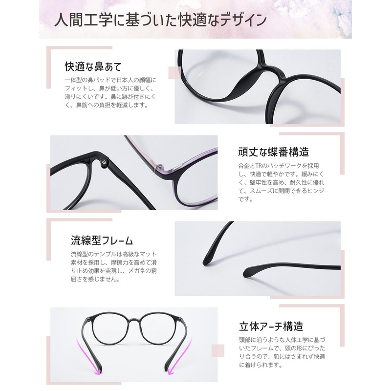 [CEETOL] メガネ 度あり 度付き眼鏡 度入り メンズ レディース TR90 近視メガネ 近眼