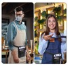 Yuomeaz Apron Server, Black Apron Server Pouch With Multiple Pockets,