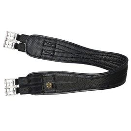 T TEKE Contoured Chafe Free Horse Saddle Girth Airflow Waffle PVC Foam Construction with Double-Sided Durable Cotton Elastic Band and Stainless Steel Buckles (96-142cm)