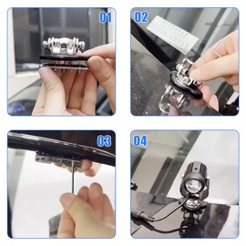 Lwuey LED Light Bar Mounting Bracket, Car Offroad Work Mount Clamp Holder Engine Hood Stainless Steel Universal Pillar Adjustable Base Pods No Need Drilling for Cars Sedans Excavator Truck SUV