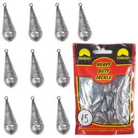 PRO FILSTAR Pear Lead Set 10 x 15 g - Lead Fishing with Swivel - Fishing Lead Set - Ground Fishing - Ground Lead Fishing - Lead Weight - Fishing Weights - Lead Weights - Drop Lead - Carp Lead