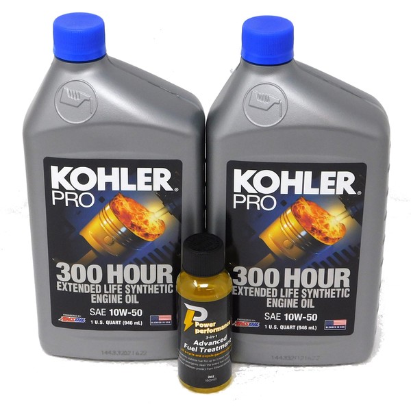 Kohler Pack of 2 25 357 72-S Extended Life 10W-50 Synthetic Engine Oil and Fuel Treatment